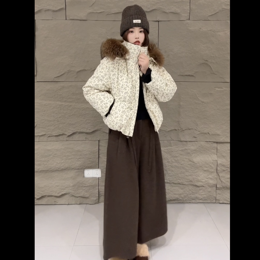 31416韩系简约系带毛呢裤