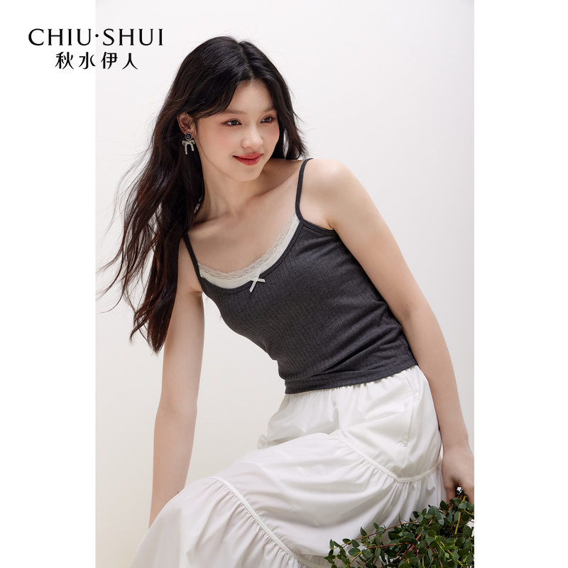 秋水伊人蕾丝花边吊带背心2025年春季新款休闲内搭625101B890322