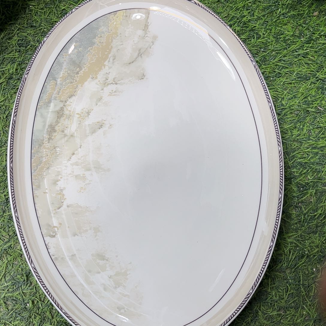 瓷片海岸鱼盘二个微瑕