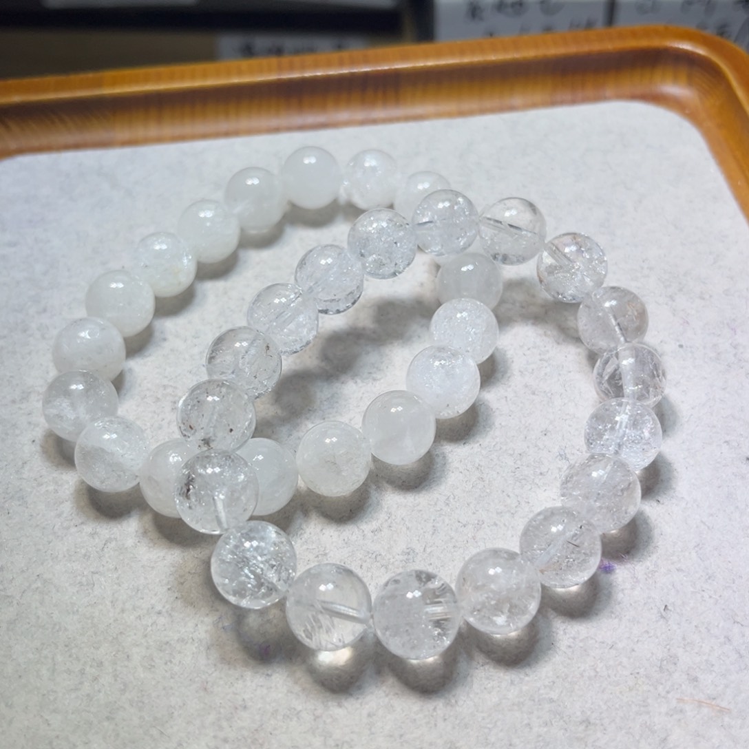 水晶手链未镶嵌白阿赛11.5mm