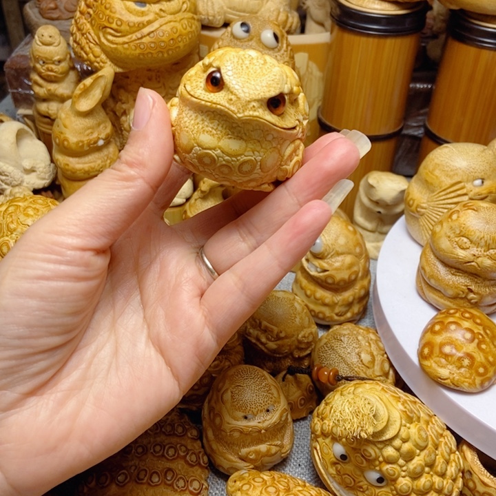 竹纯手工雕刻竹根手把件