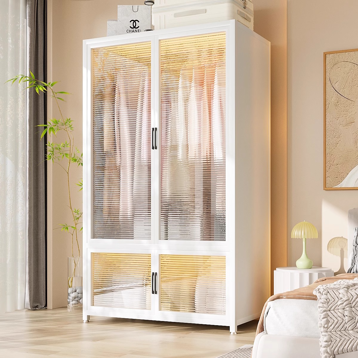 简易衣柜出租房用金属全钢架新款衣橱小户型衣物透明衣柜家用卧室