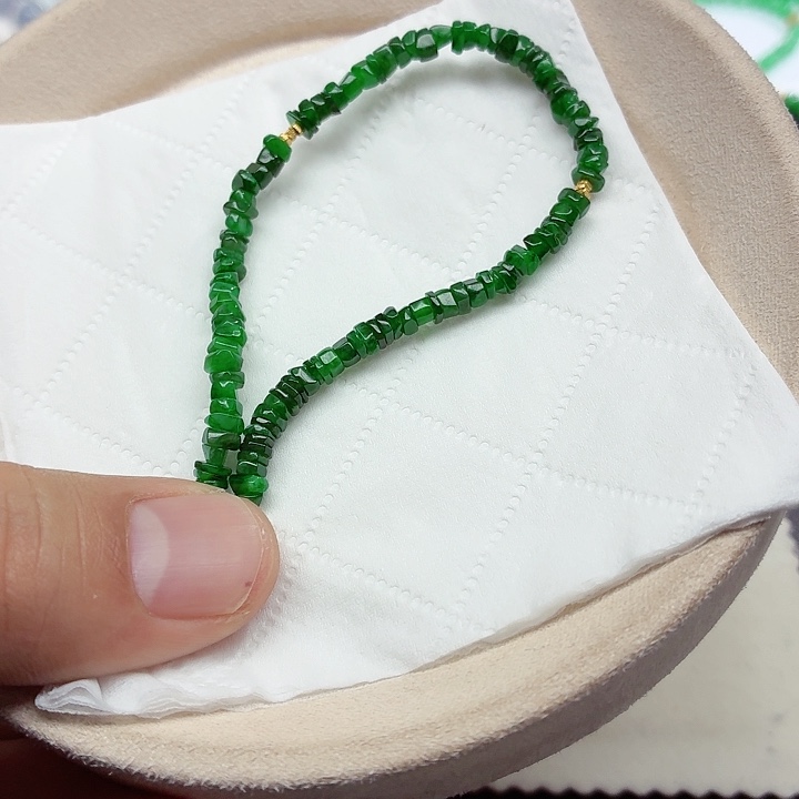 翡翠18K金镶嵌手链天然缅甸翡翠A货卡4