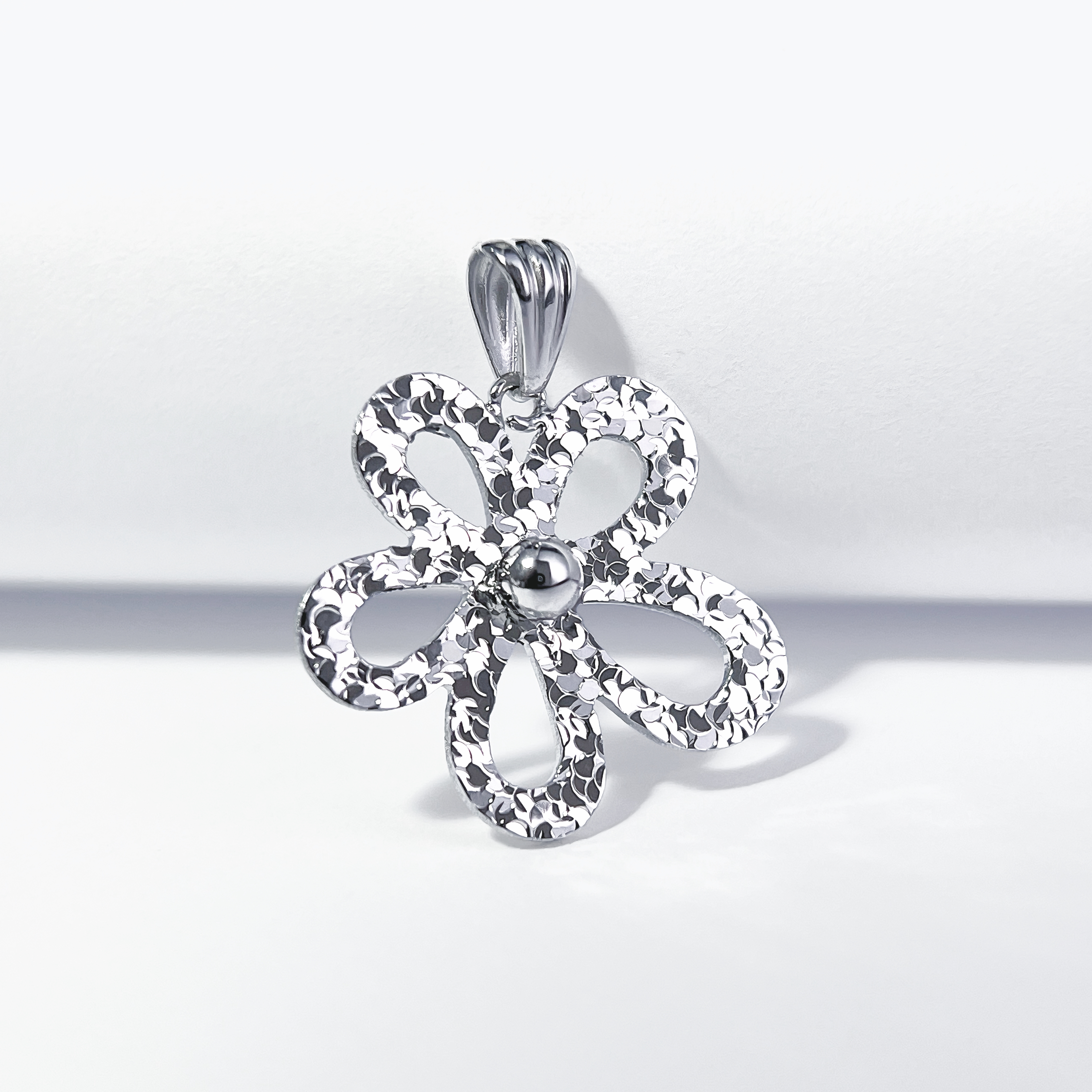 铂金Pt950吊坠 碎碎冰格桑花挂坠 五花瓣镂空太阳花 单吊坠