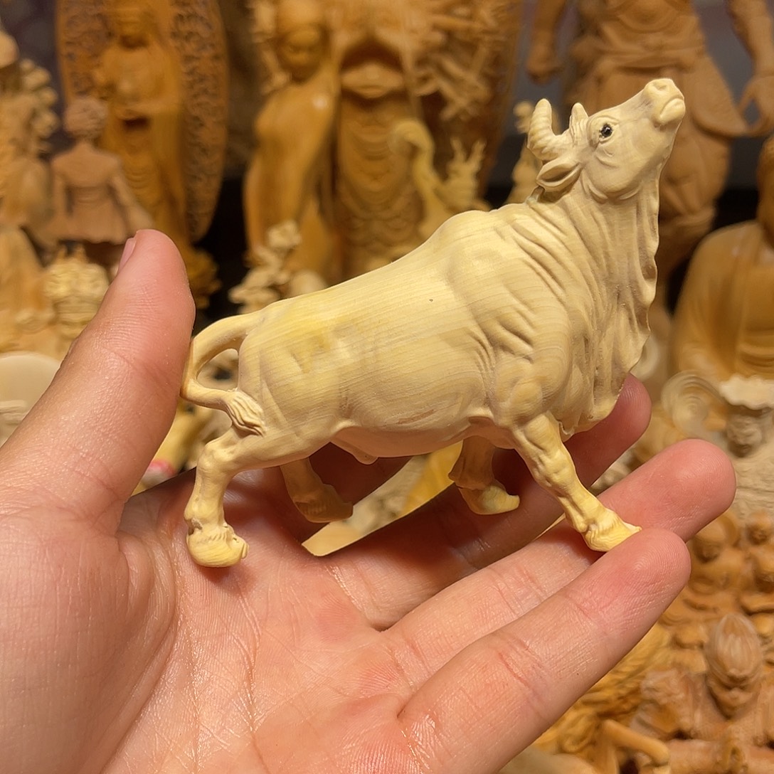 黄杨木小木纹抬头牛