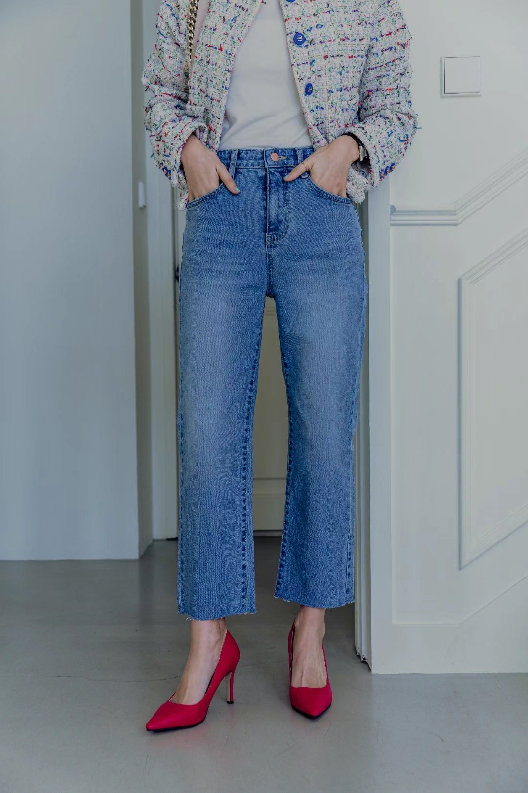 韩国正品（娇小姐姐强推）8分牛仔裤—NO退