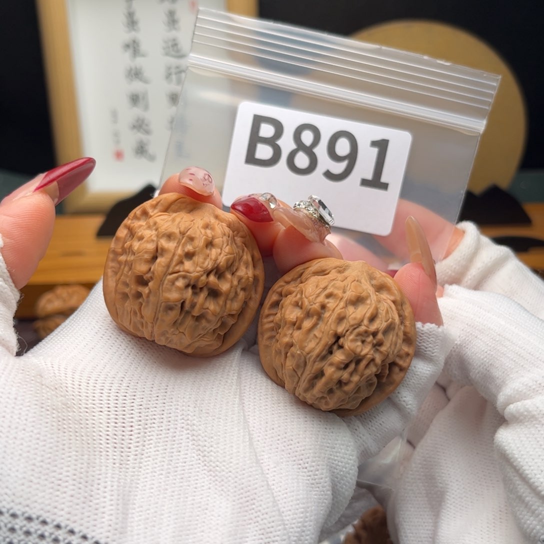 文玩核桃把件36莲花b891有嘘尖