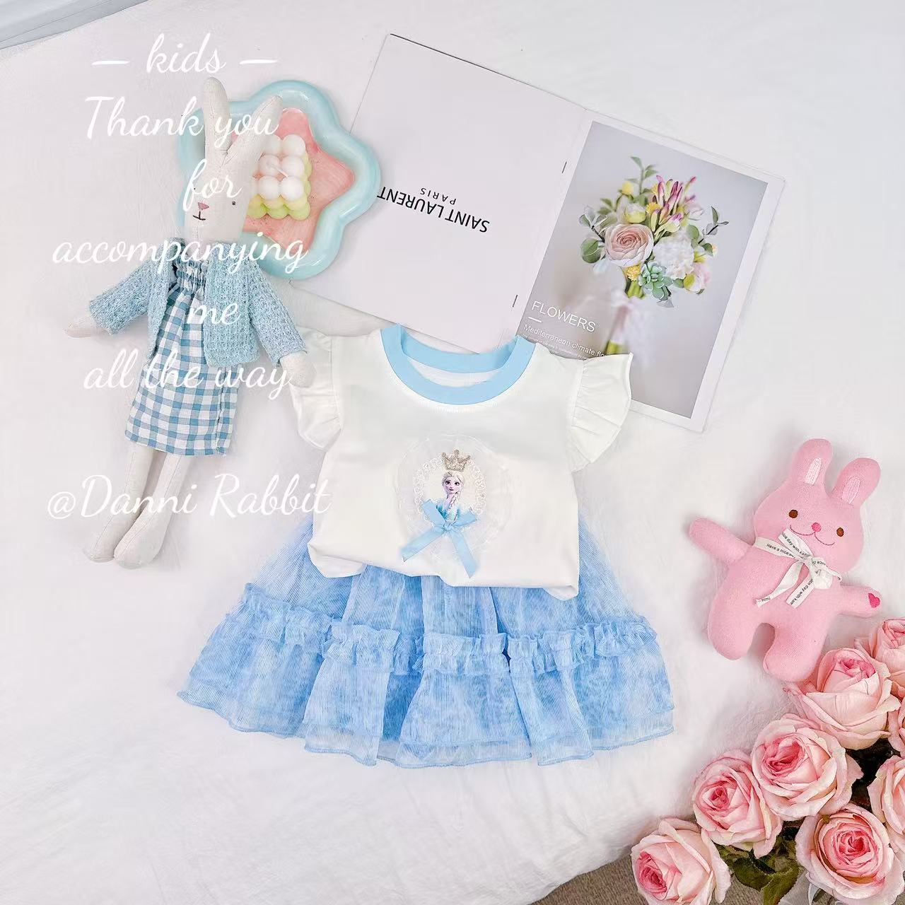  【Dannirabbit】*艾莎公主+卡通洋气*女童套装 D-H579
