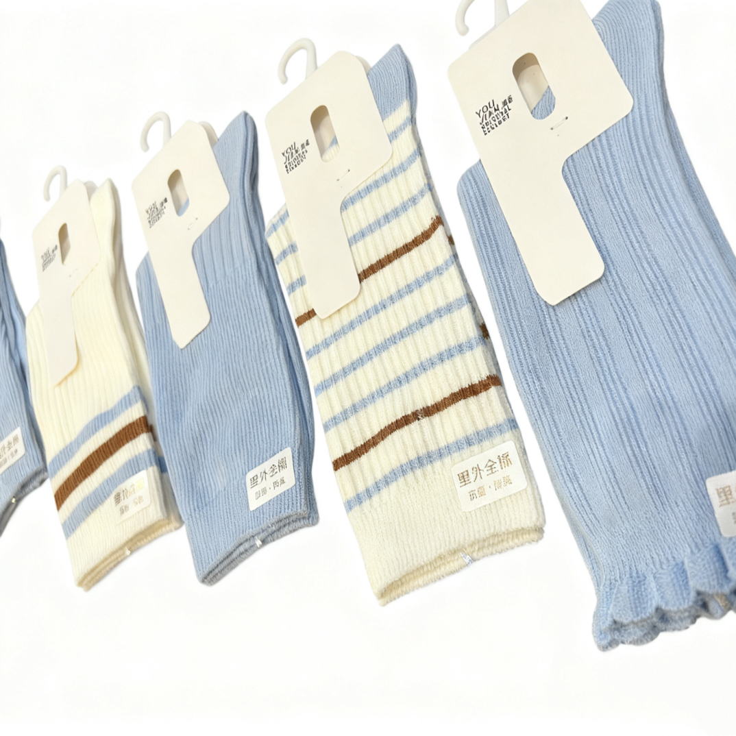 袜子女中长筒秋冬季纯棉防臭黑白美拉德系吸汗透气日系长筒袜