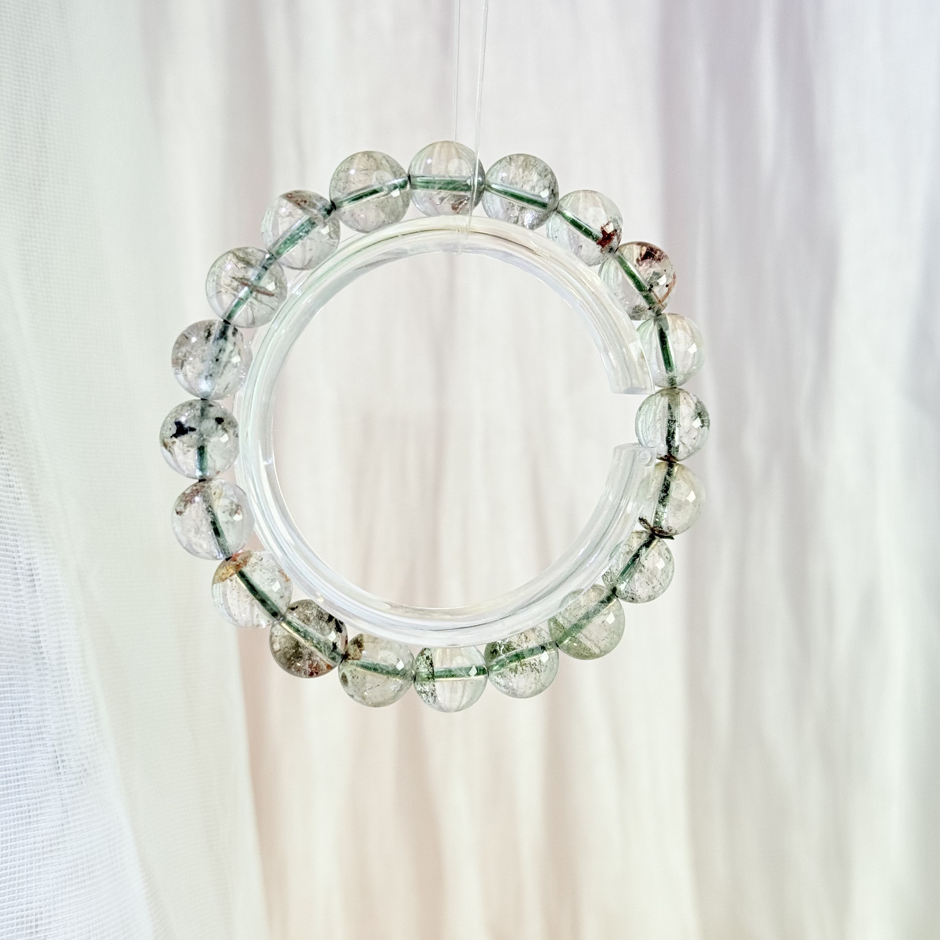 【740 就爱钱】绿幽灵9mm素圈手串面小仙多样性发其一Z