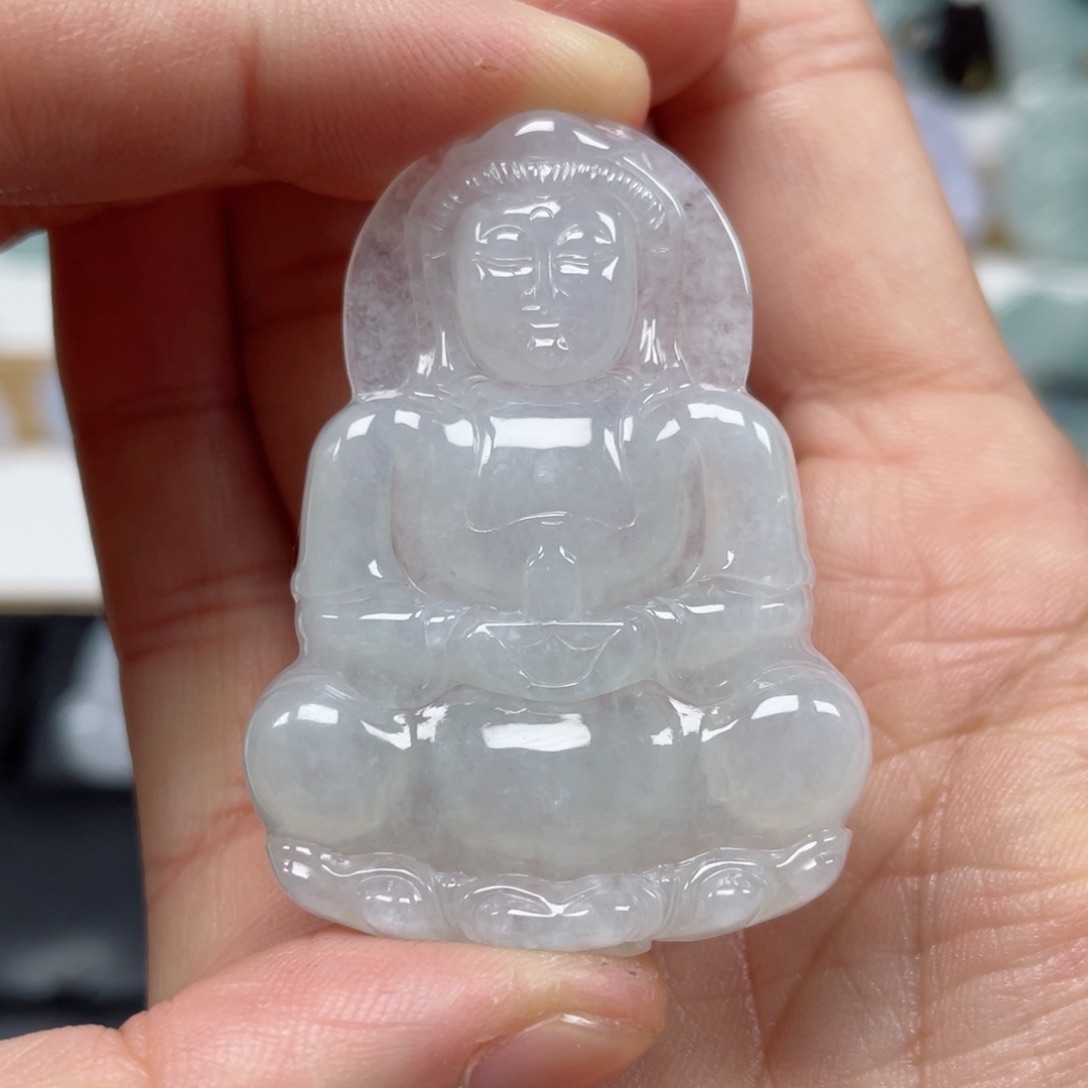 翡翠颈饰未镶嵌天然翡翠A货观音93号