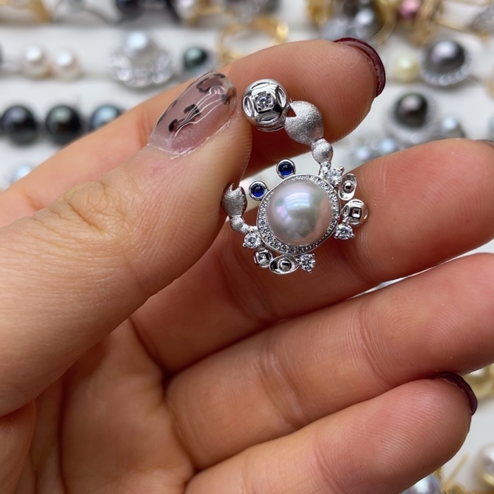 海水珍珠吊坠(不含链)银S925镶嵌