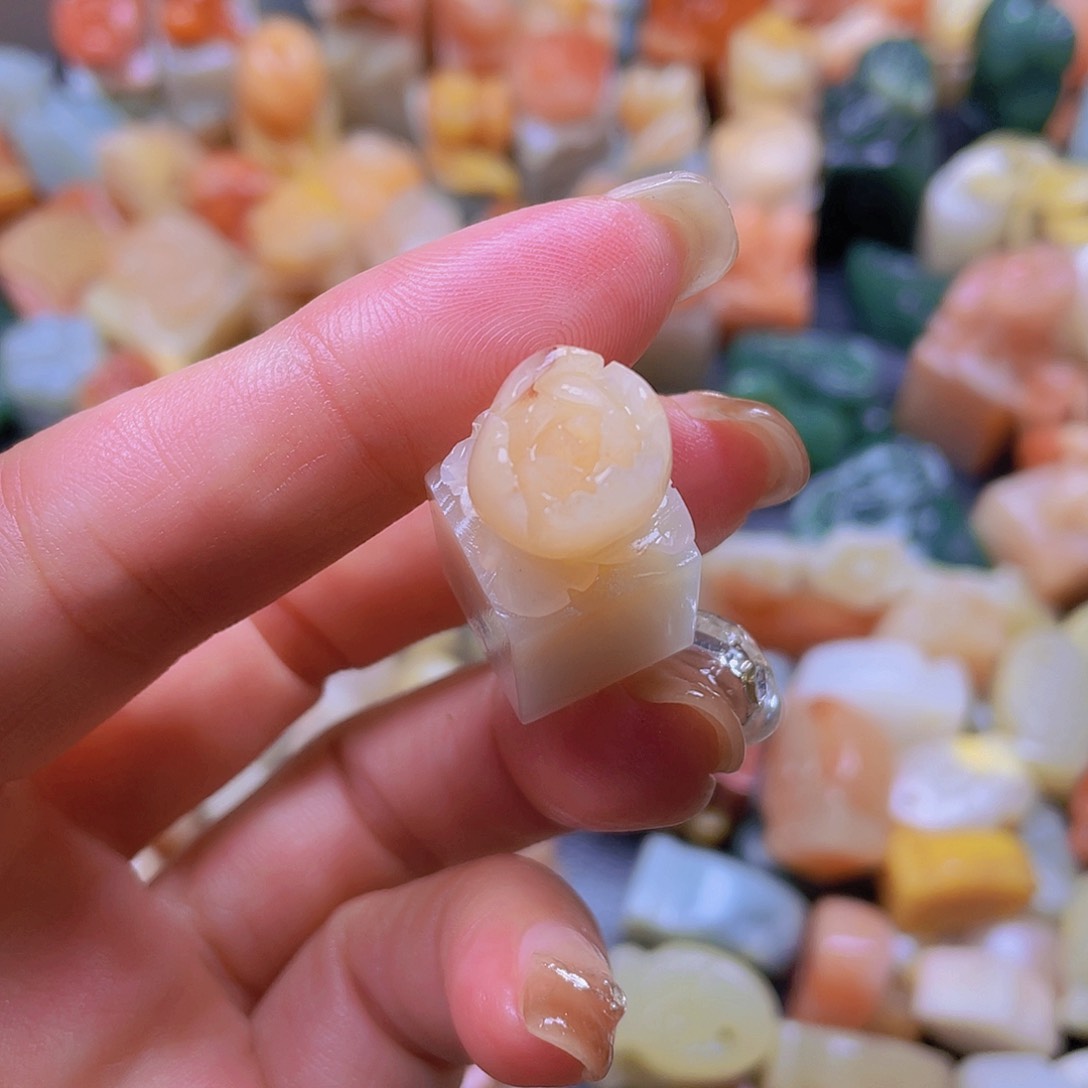 青田石印石花开富贵