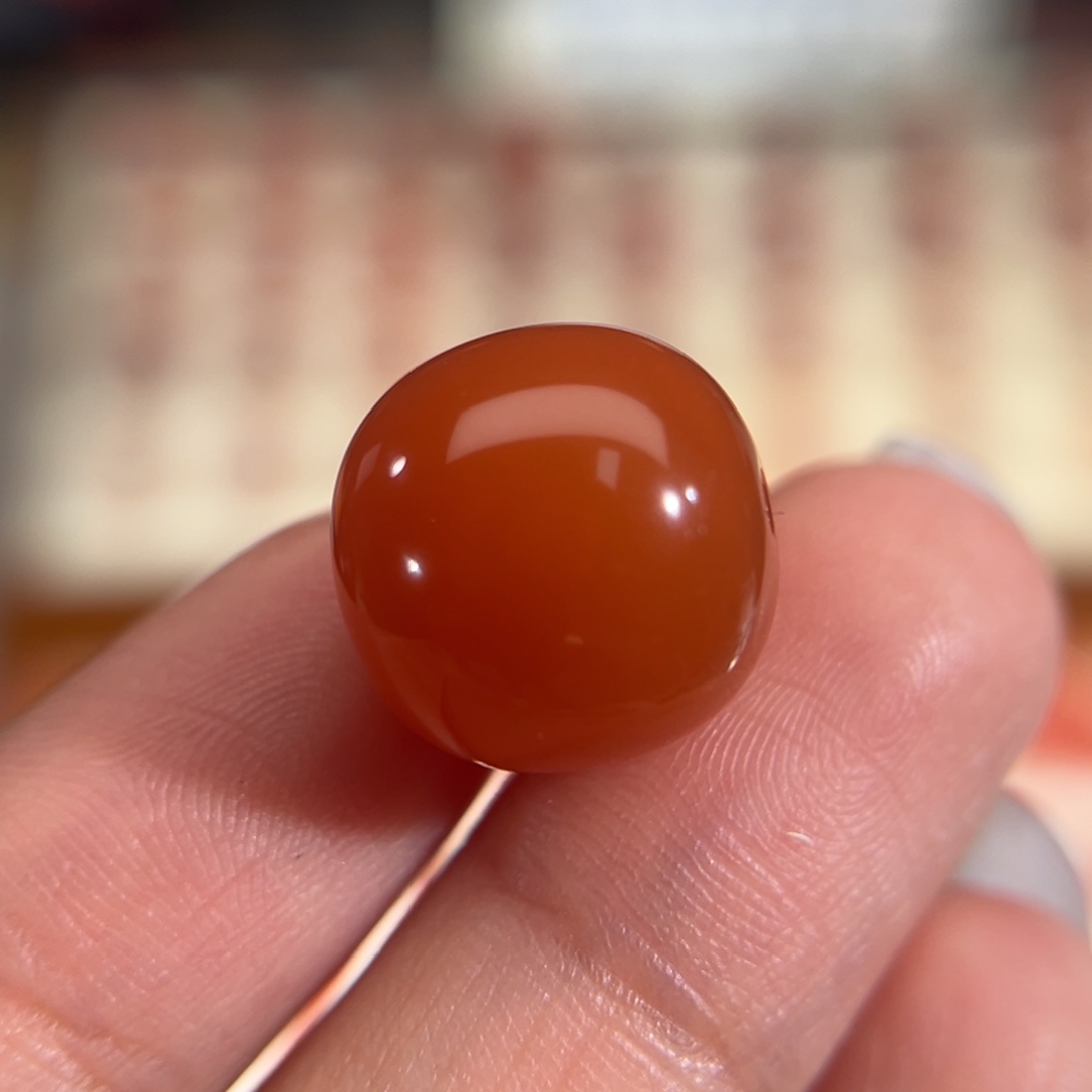 南红玛瑙未镶嵌老型珠 14x13.5mm