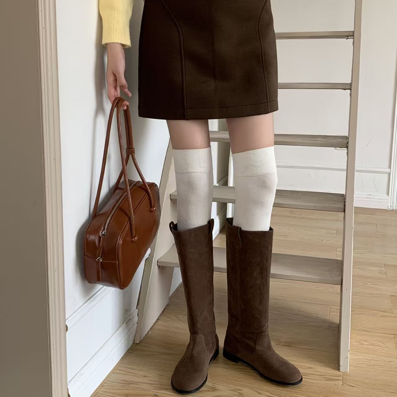 无骨超柔棉ins风过膝长筒小腿袜女【2123】