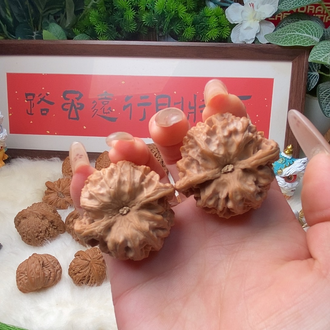 文玩核桃把件凹底苹果……