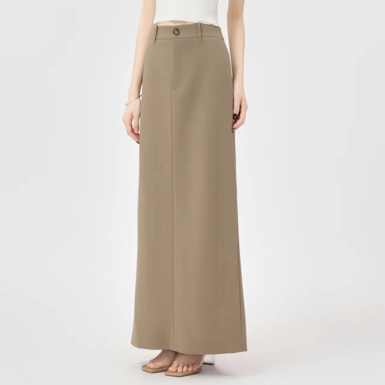 【商场同款】高腰直筒长裙春秋轻职风气质后开叉包臀半身裙5200472