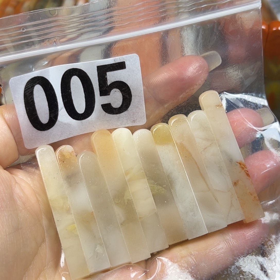 印石青田石老挝石短签×10   0.7多印面