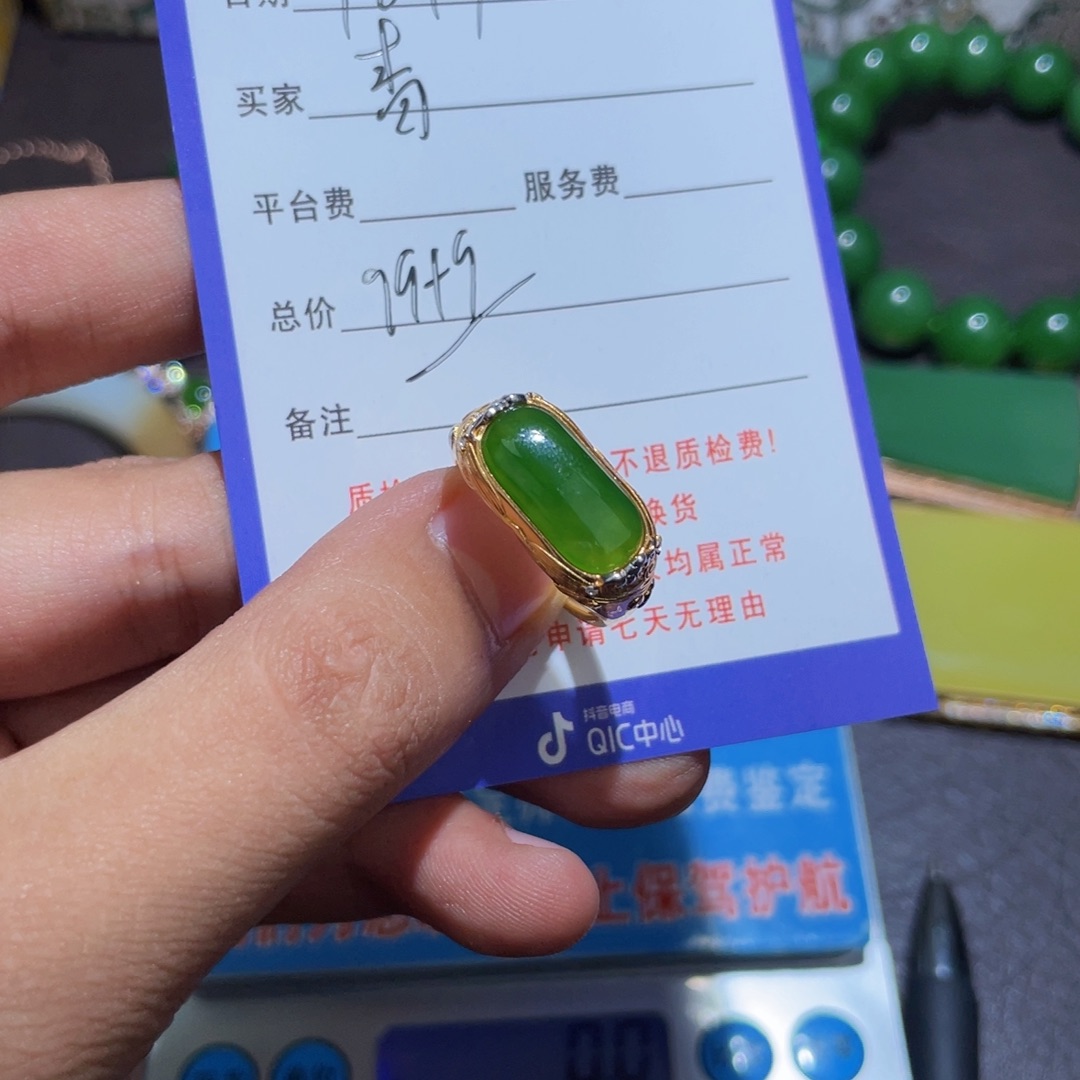 颈饰银S925镶嵌和田玉青*蛇