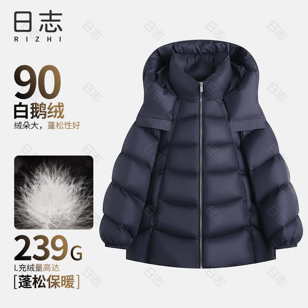 日志【ZG】经典时尚泡芙连帽短款女鹅绒服羽绒服DD54Y653