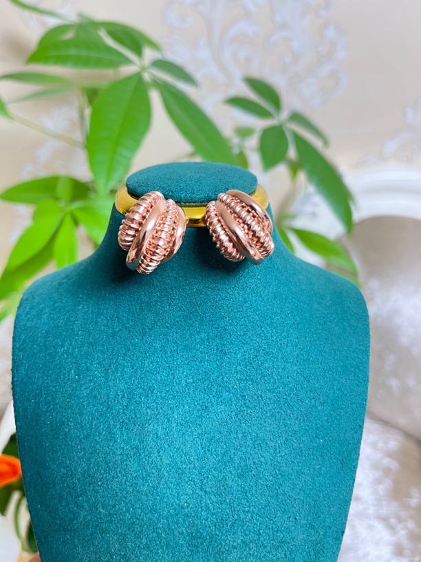 铜合金耳饰 铜合金高保色玫瑰金耳钉