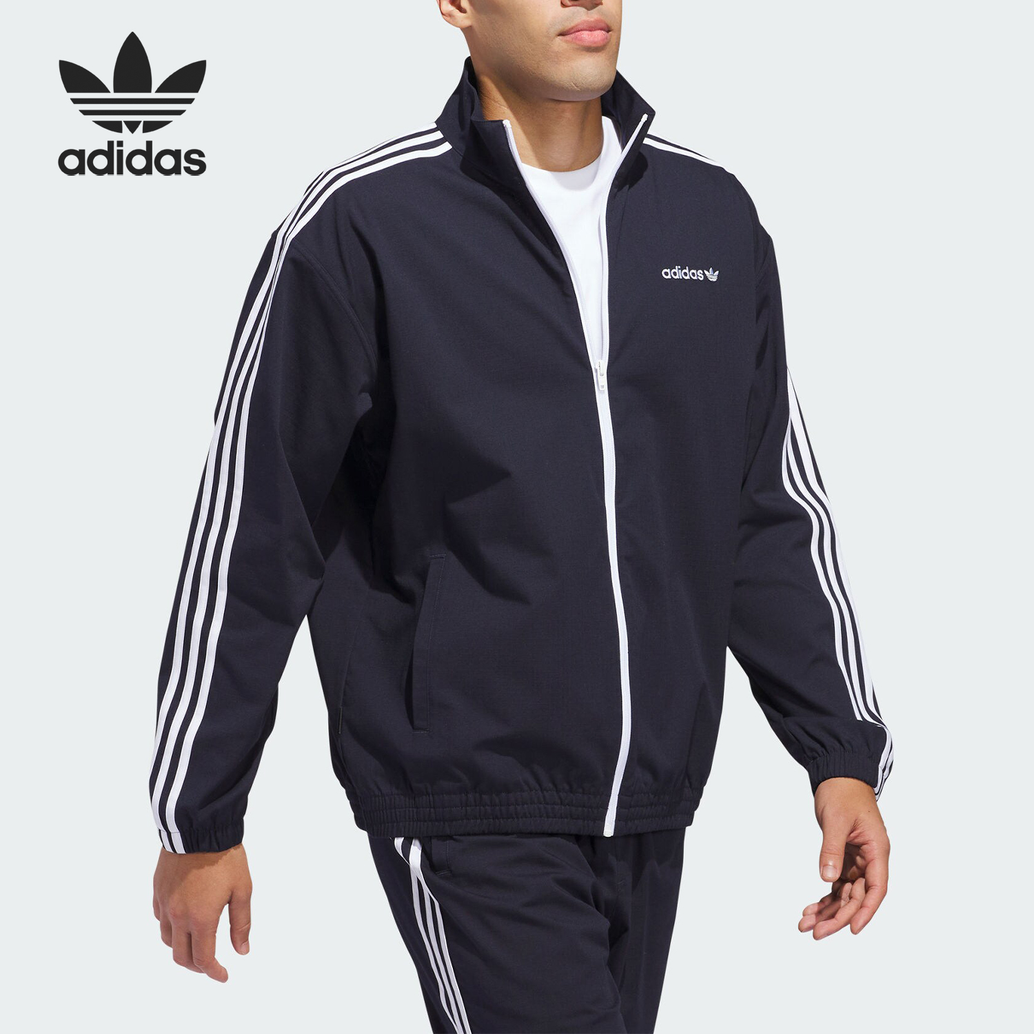 adidas/阿迪达斯三叶草男女装梭织防风FIREBIRD立领夹克外套舒适