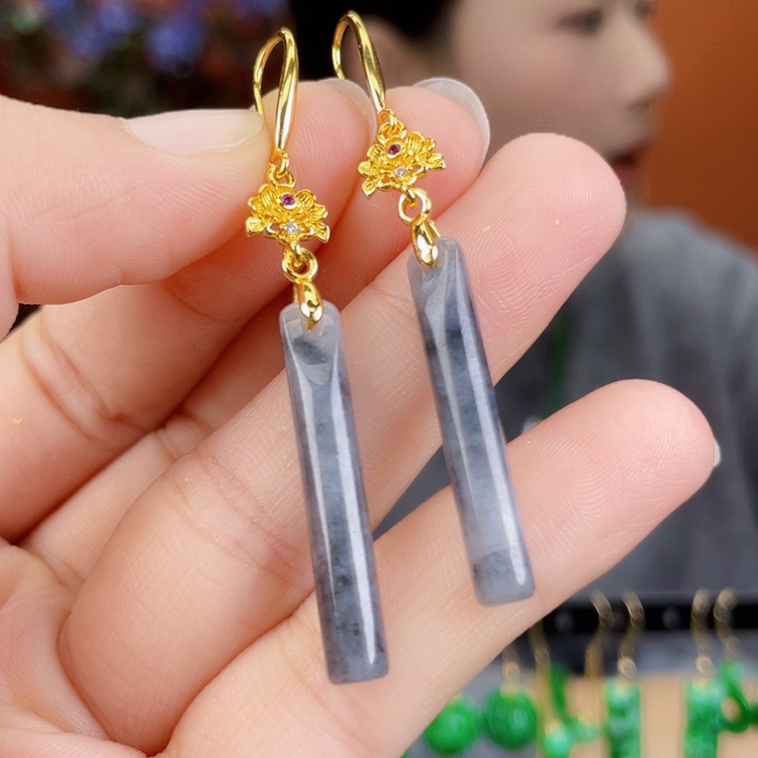 翡翠未镶嵌耳饰饰品