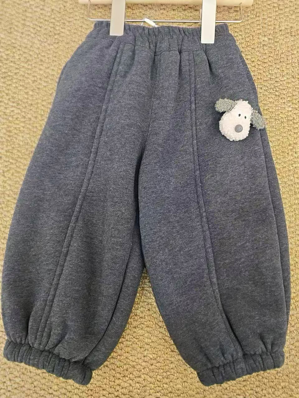 裤子灰色休闲裤休闲裤长裤卡通风冬季韩版男女卫裤