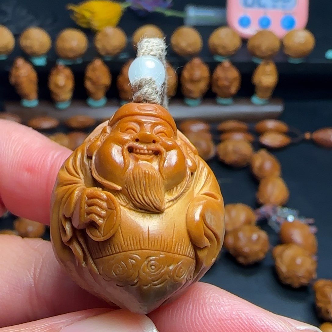 橄榄核手串/手链归*纯手工财神