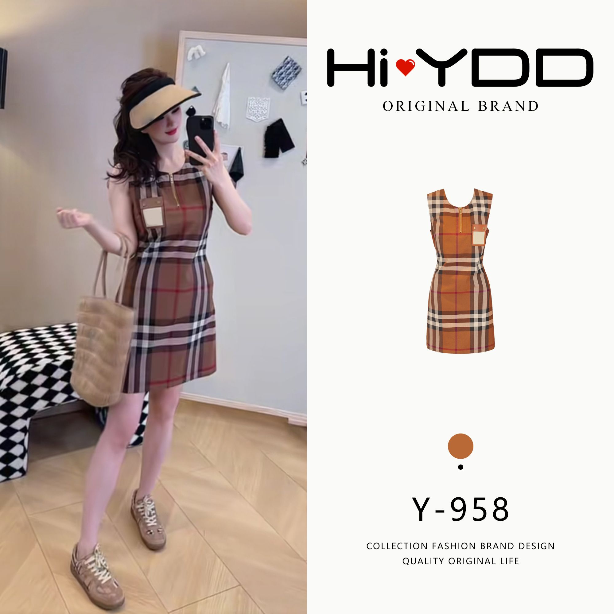 YDD•「Y-958」夏季新款简约修身潮流休闲设计师连衣裙XZ-8318