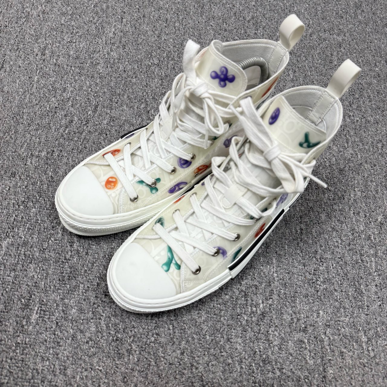 99新 DIOR/迪奥 13018955 Kenny Scharf b23联名 白涂鸦板鞋 41码