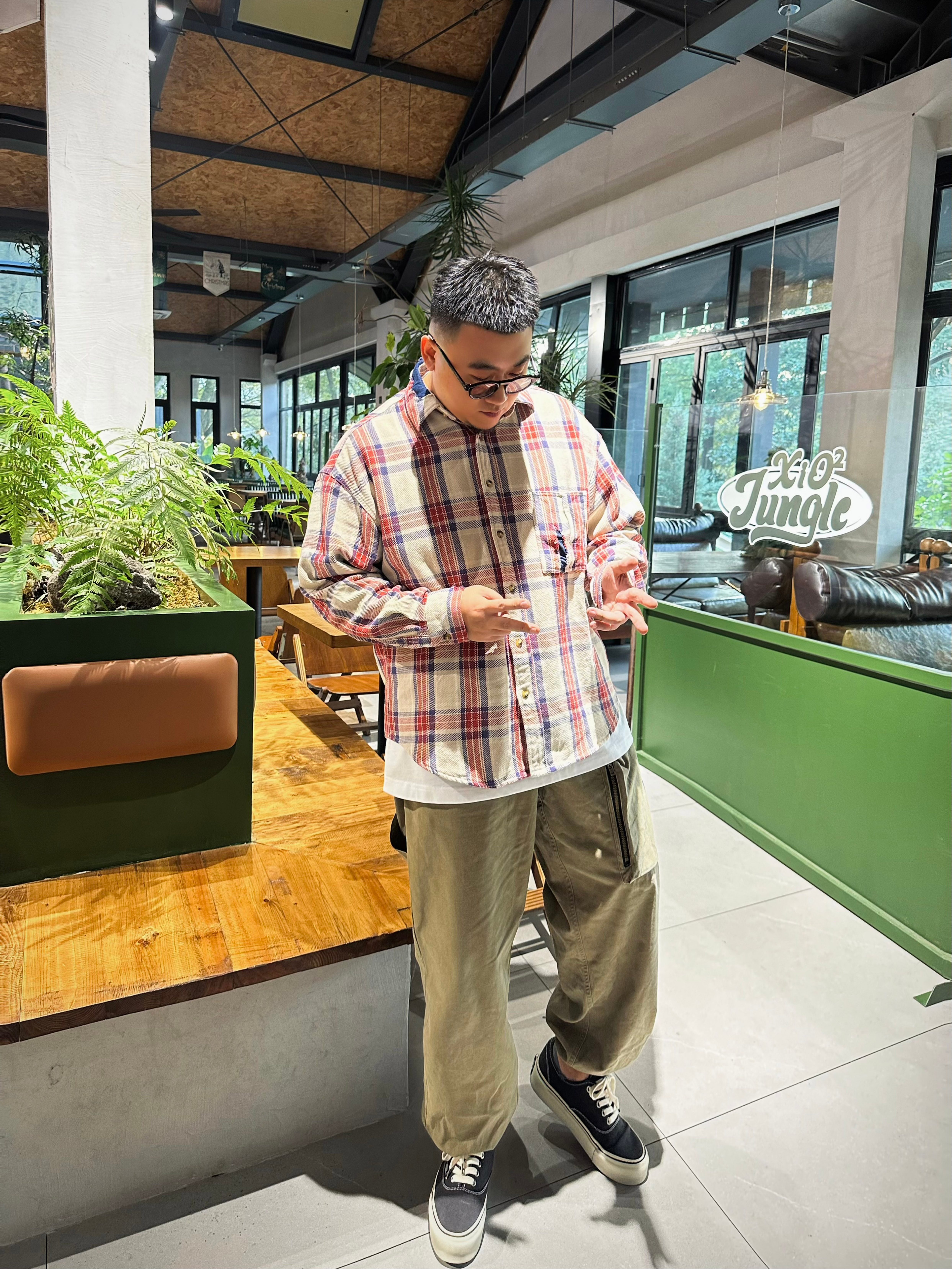 SHOOT''-25FW大码工装面包裤水洗做旧宽松大口袋长裤休闲裤秋季