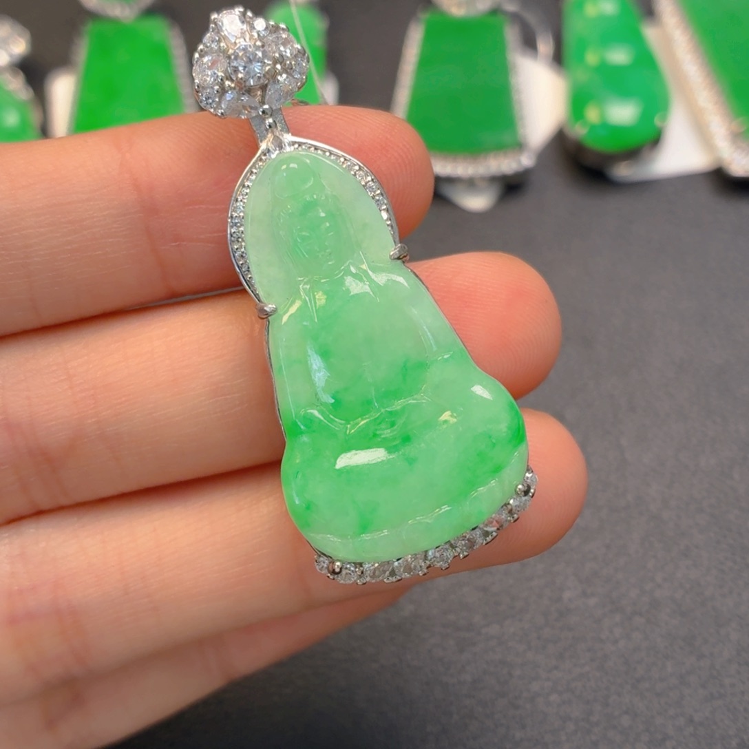 翡翠银S925镶嵌颈饰