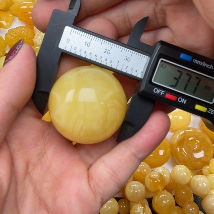 裸石蜜蜡未镶嵌蜜蜡大圆珠重30