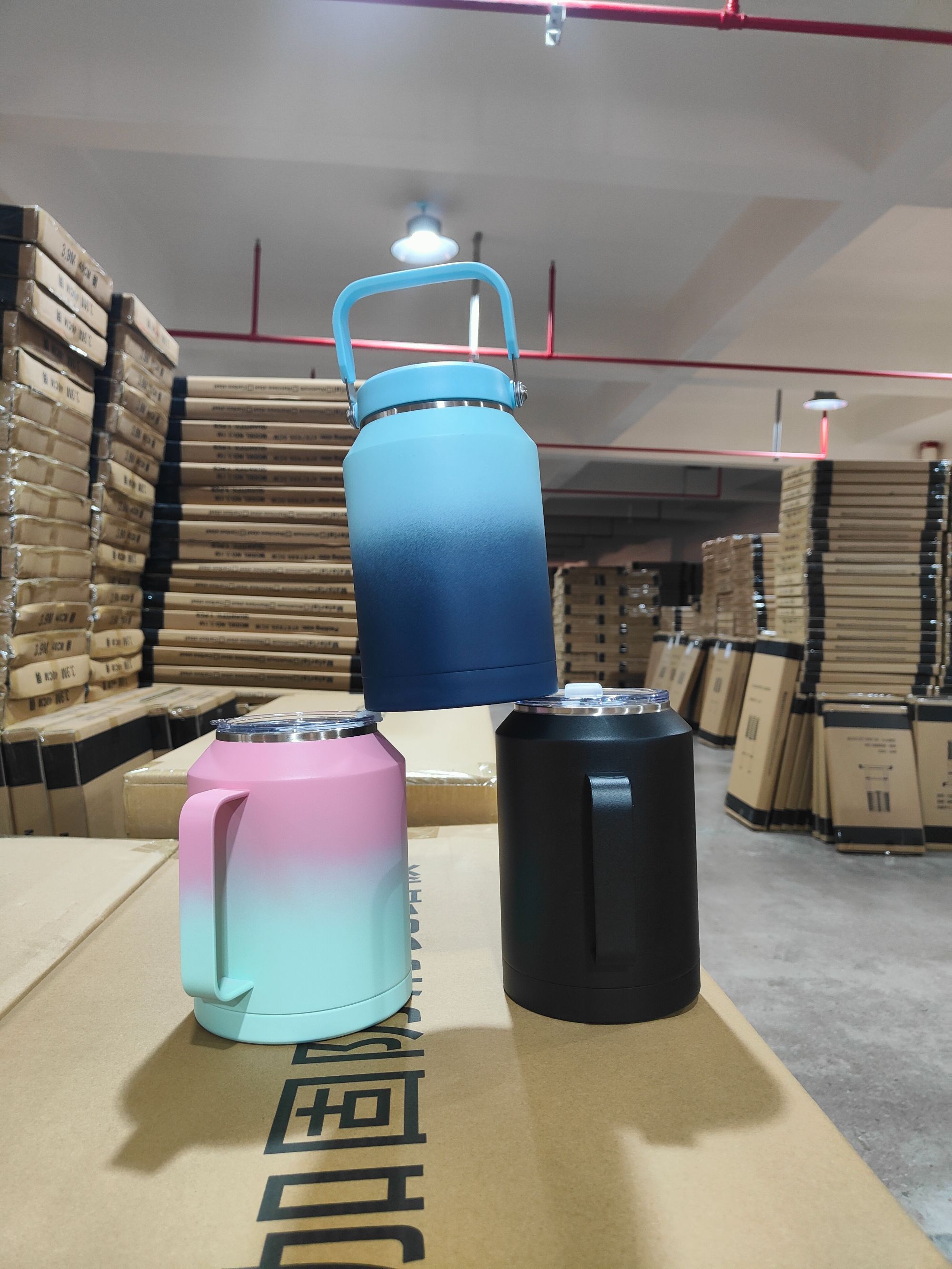 大容量1200ML不锈钢保冷车载杯家用杯工地装修使用大水杯