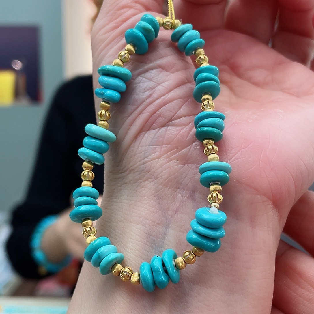 绿松石颈饰18K金镶嵌