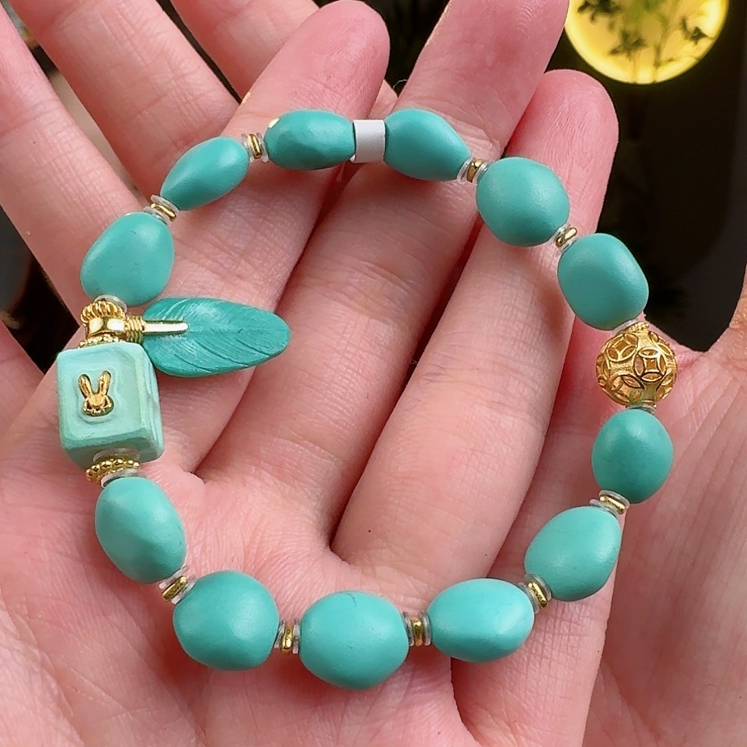 绿松石珠宝奇石18K金镶嵌