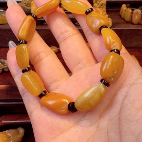 寿山石印石田黄手串