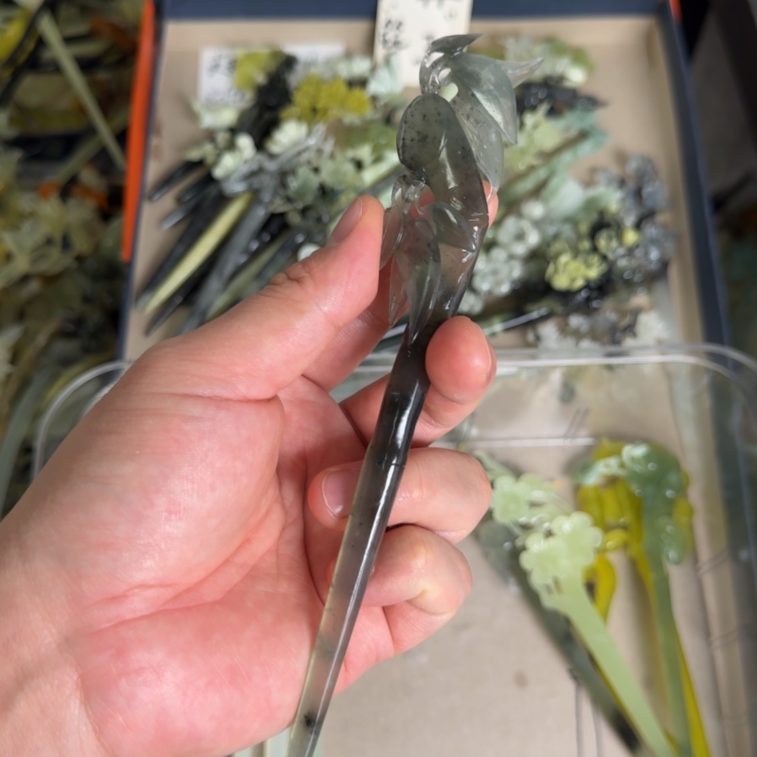 岫玉发饰未镶嵌明君玉簪贼拉好看