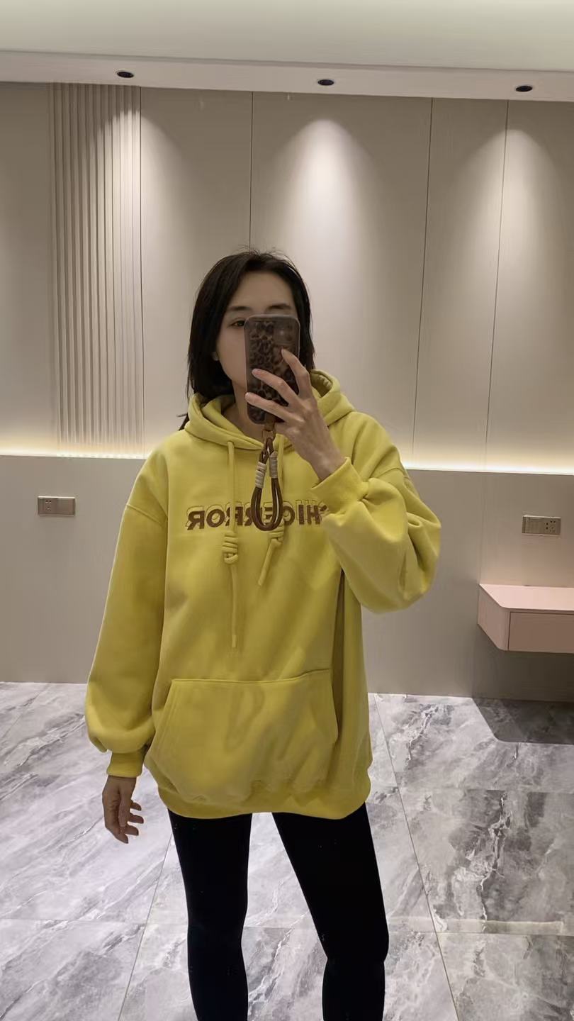 【娜姐家】18823新款时尚韩系百搭字母加绒长款卫衣