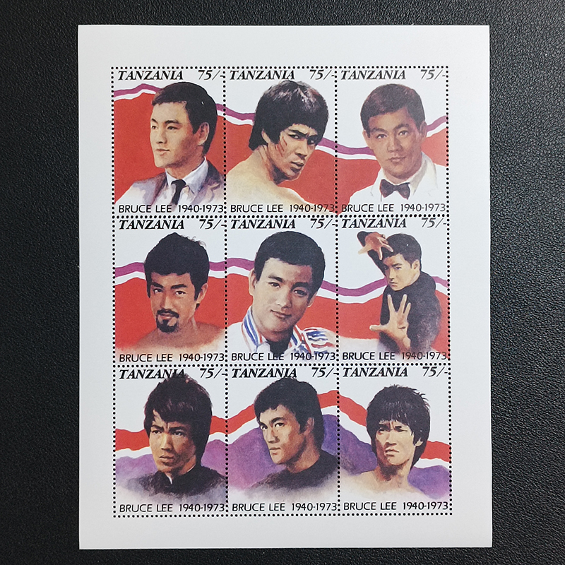 坦桑尼亚1992年外国邮票纪念品BRUCE LEE李小龙全张1枚新收藏礼品
