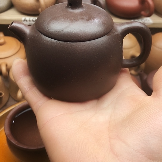 紫砂茶壶紫泥秦权150豪升左右瑕疵