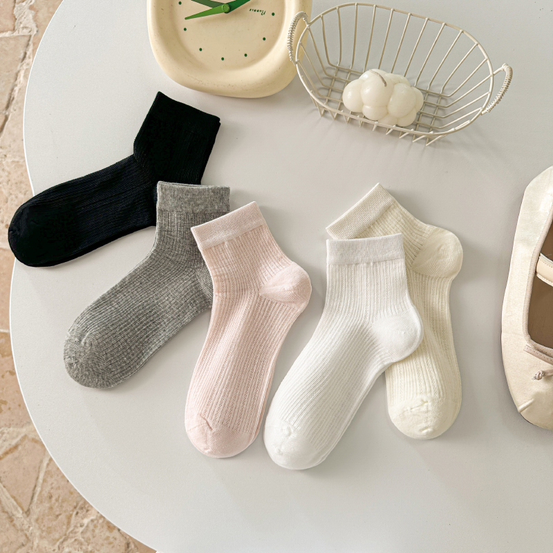 【Hikoy潮袜】夏季超薄网眼袜子短筒女袜精梳棉无骨袜百搭小中筒