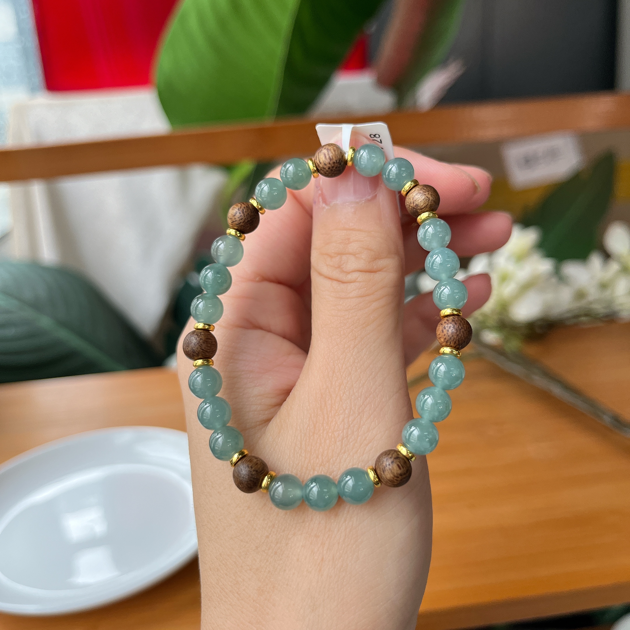 【郭老师】翡翠圆珠搭合金配件手串