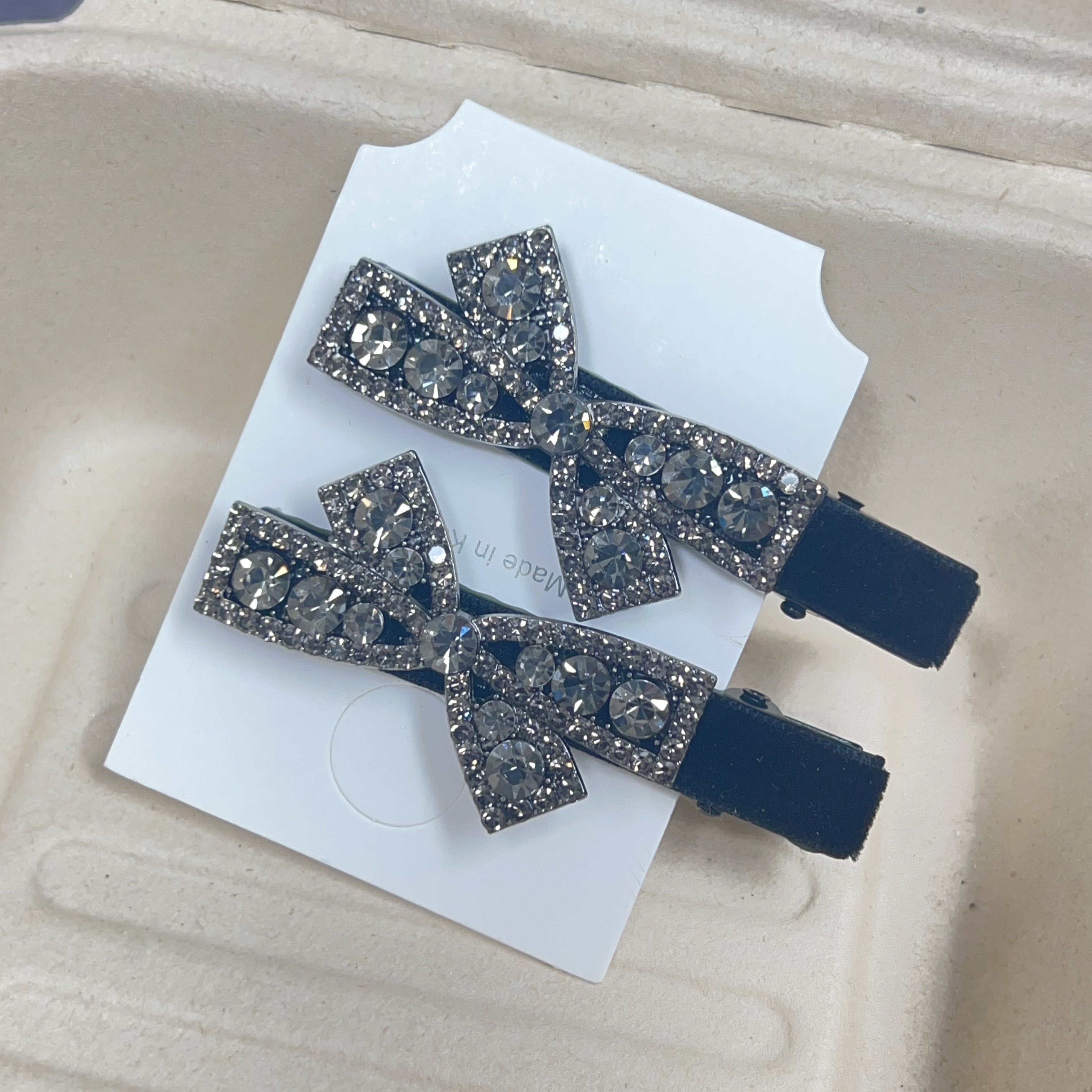 【颖彩家】K401钻钻鸭嘴夹对夹发饰边夹一对