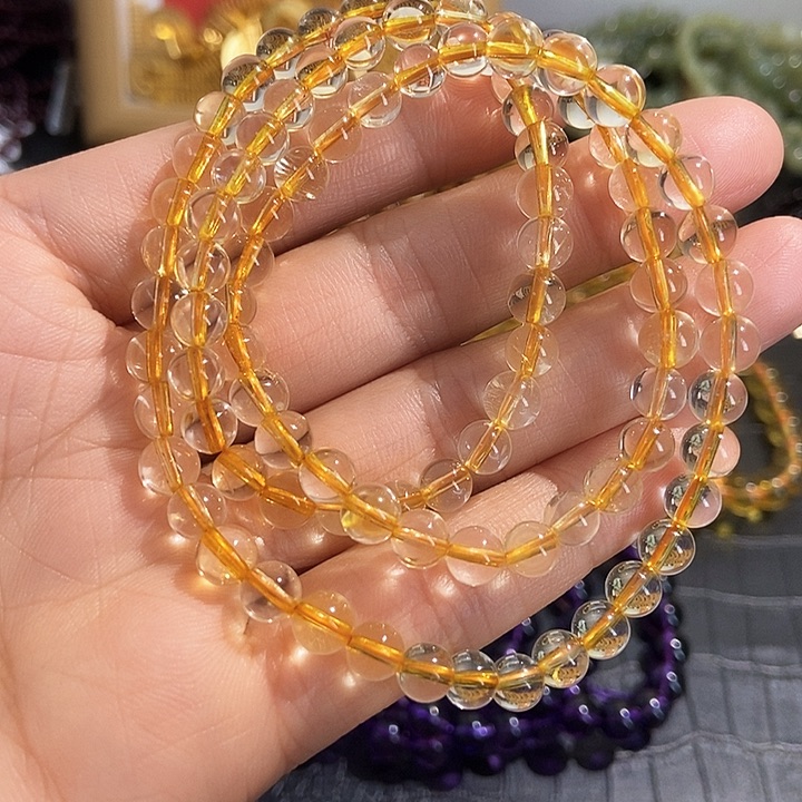 水晶手链未镶嵌黄水晶多圈