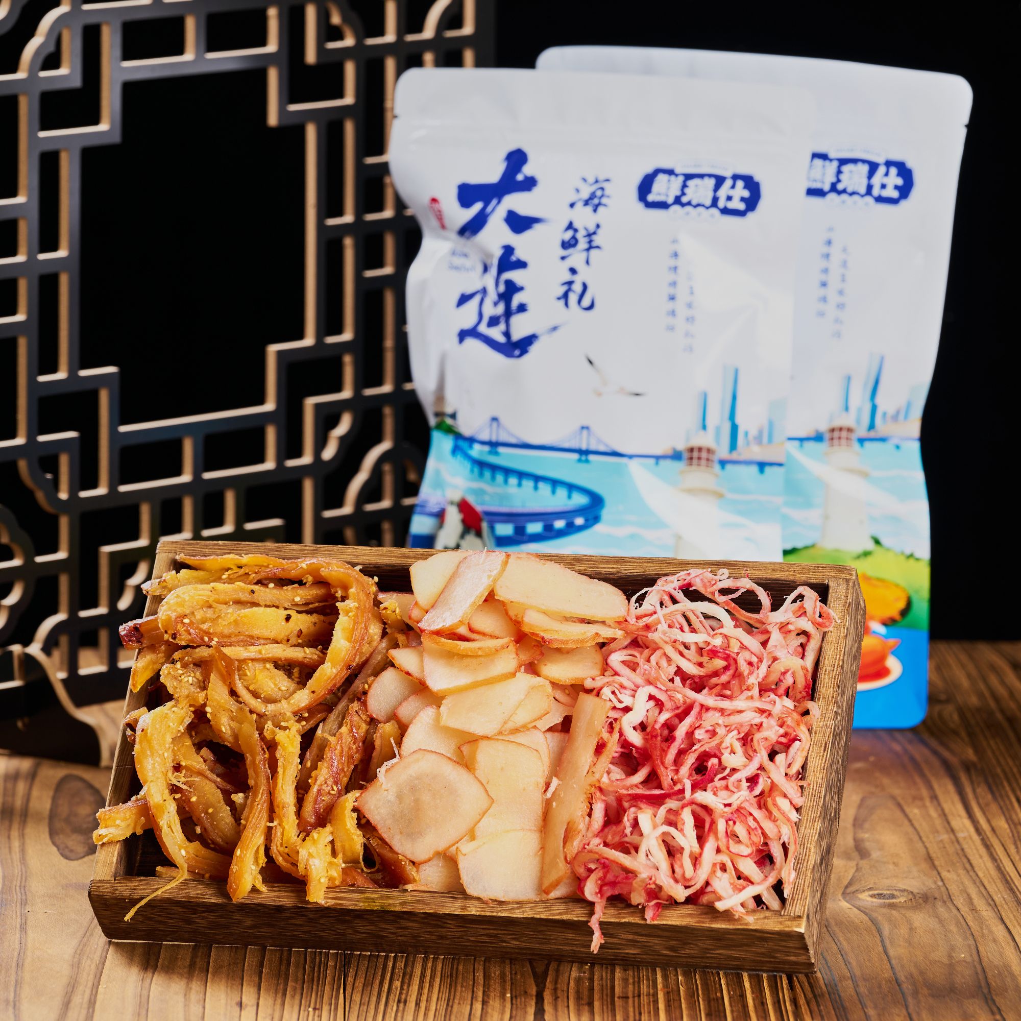 【鱿鱼系列】大连特产开袋即食海味零食天妇罗鱿鱼丝风琴片章鱼足