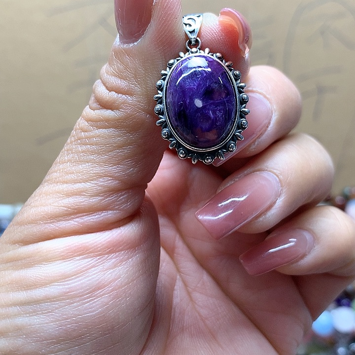 水晶水晶吊坠银S925镶嵌