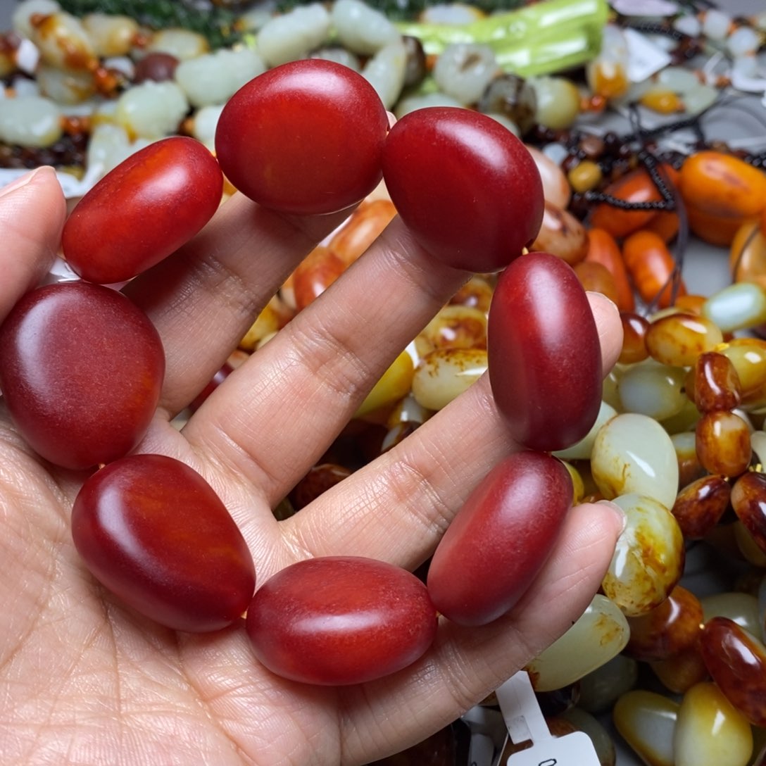 和田玉手链未镶嵌心***。