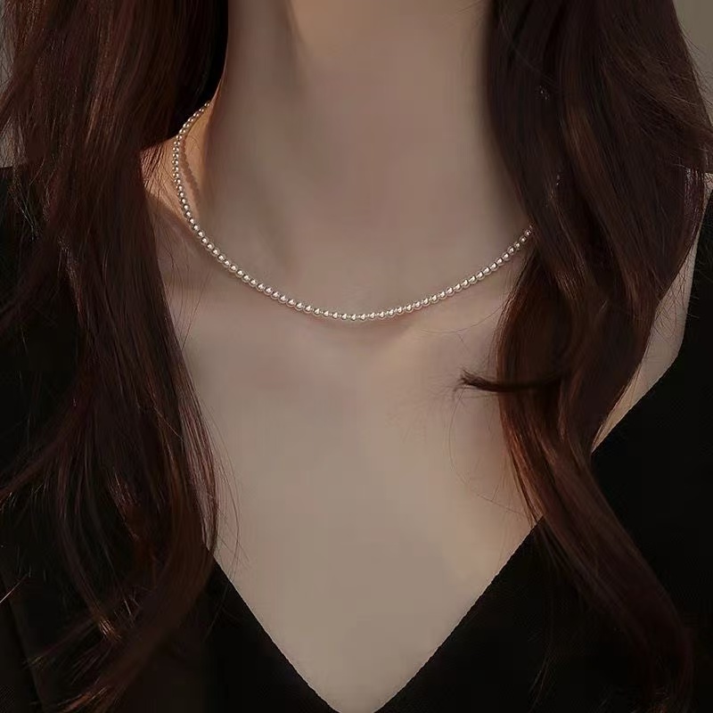 天然淡水珍珠卡4-6mm时尚大气珍珠项链